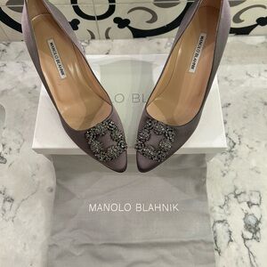 Manolo Blahnik Purple satin women’s heels.